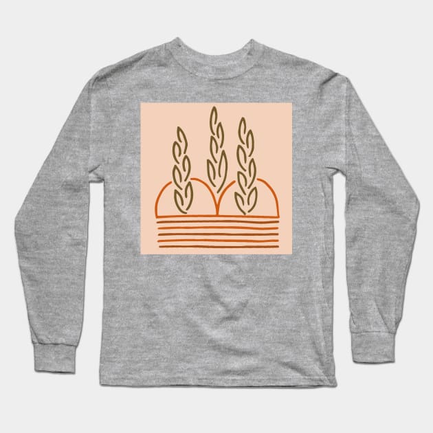 Minimalist House Plant Long Sleeve T-Shirt by HLeslie Design